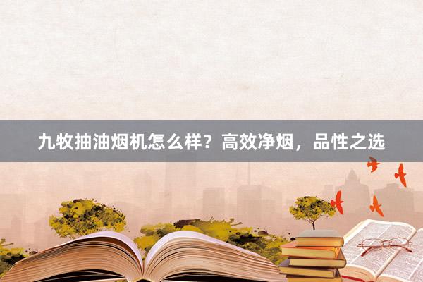 九牧抽油烟机怎么样？高效净烟，品性之选